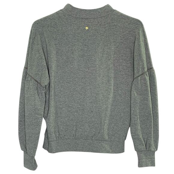 Kate Spade S Womens Drop Shoulder Sweatshirt Gray Long Sleeve *flaw - Picture 2 of 7